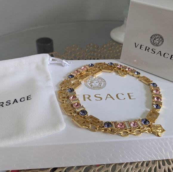 Versace Gold and Pink Necklace